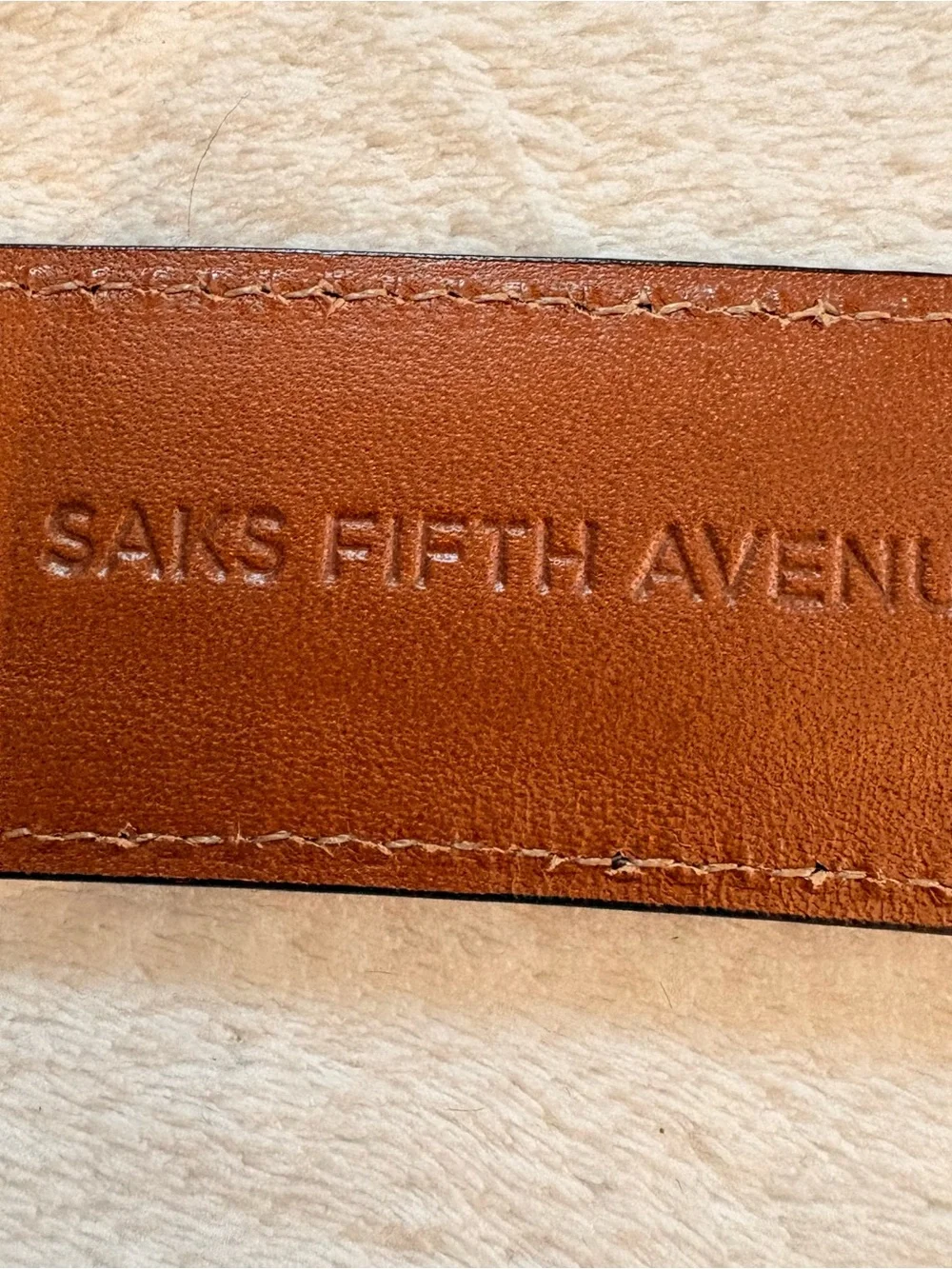 Saks Fifth Avenue Dark Brown Genuine Crocodile Leather Belt Silver Buckle Sz 34